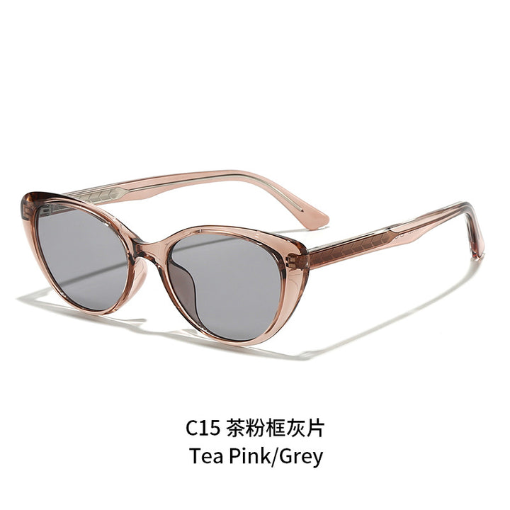 Women's Cat-Eye Sunglasses with Transparent Frame and UV Protection Kalsten