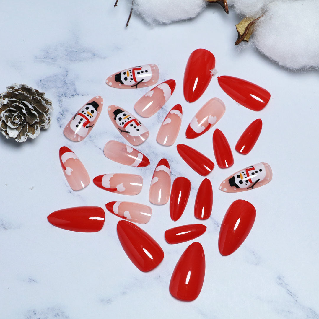Festive Winter-Themed Press-On Nail Set Kalsten