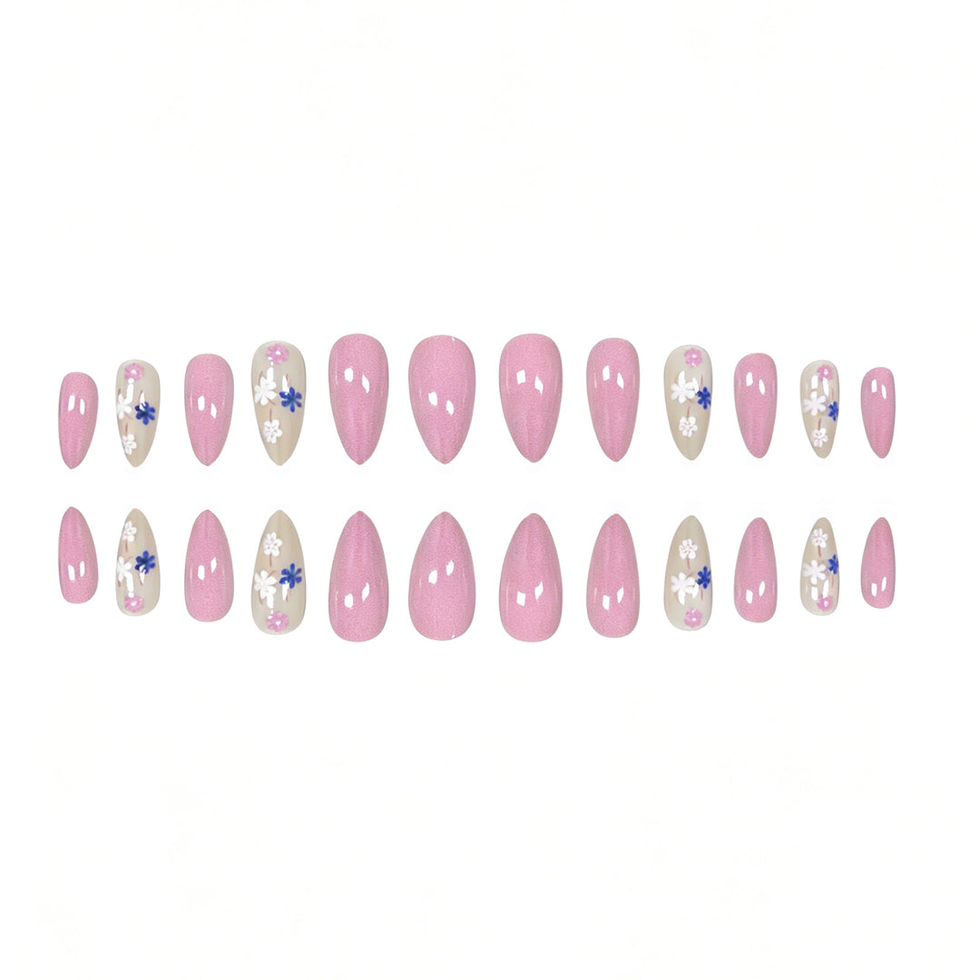 Floral Accent Stiletto Nail Art Extensions Kalsten