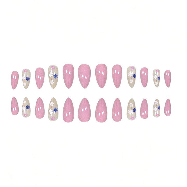 Floral Accent Stiletto Nail Art Extensions Kalsten