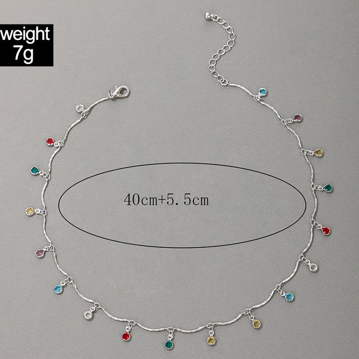 Gold-Plated Gemstone Charm Necklace Kalsten