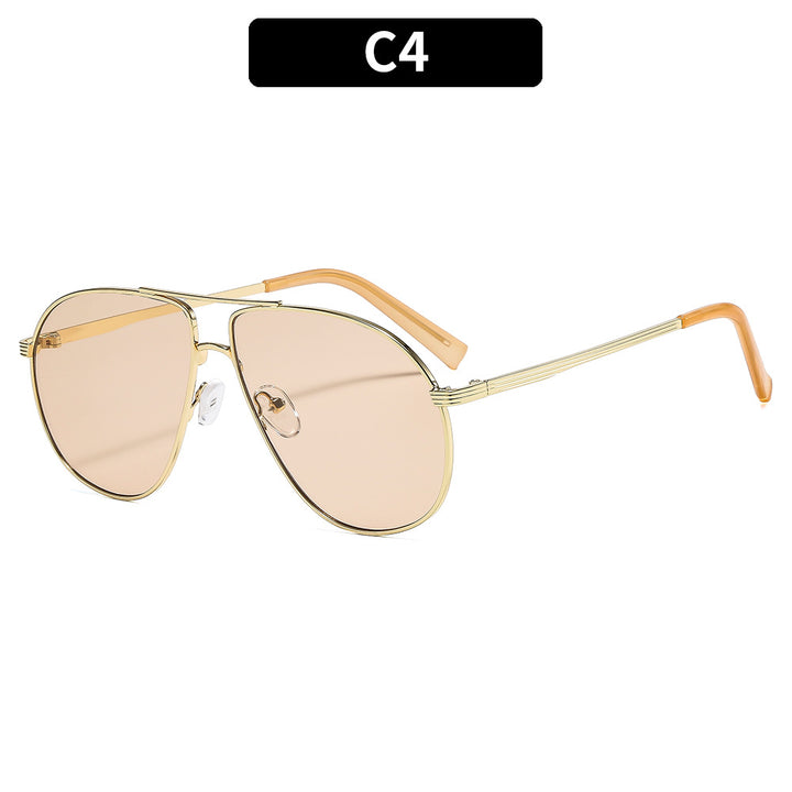 Retro Aviator Sunglasses with Premium Metal Accents