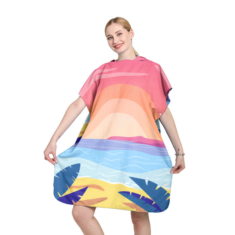 Beach dress with tropical print Kalsten