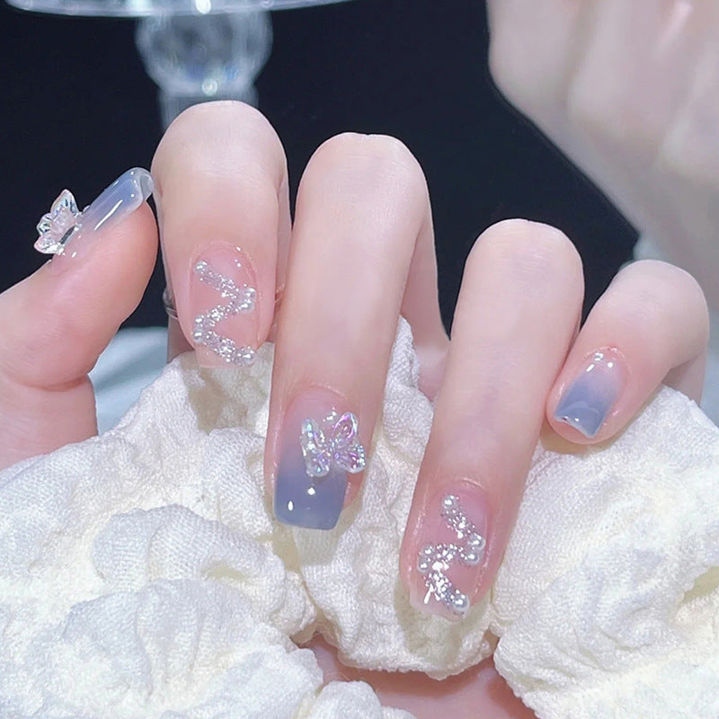 Press-On Nail Design Set with Artistic Holographic Elements Kalsten
