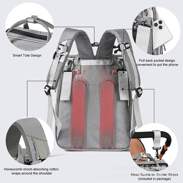 Multi-Functional Diaper Backpack with Insulated Compartment Kalsten