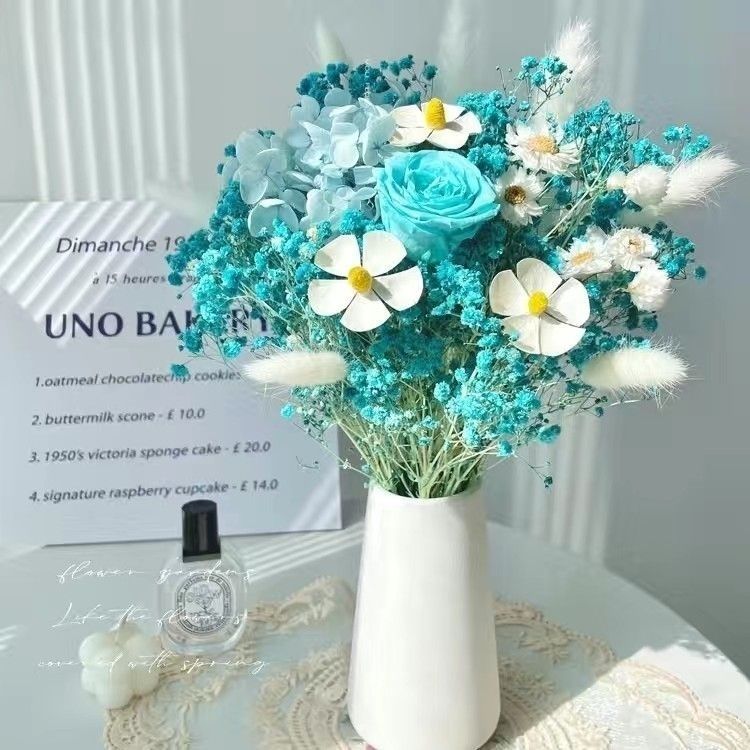 Dried Floral Bouquet with Elegant Yellow Accents