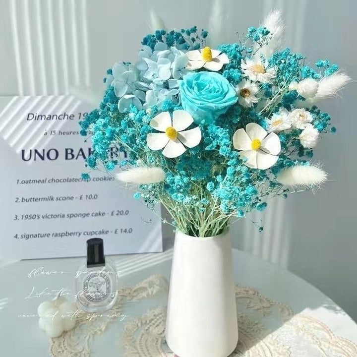 Dried Floral Bouquet with Elegant Yellow Accents