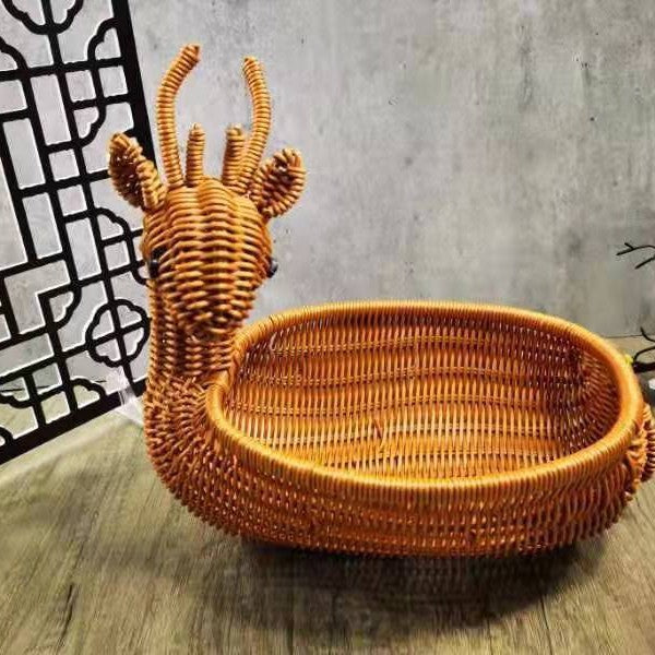 Decorative Woven Dog-Shaped Storage Basket Kalsten