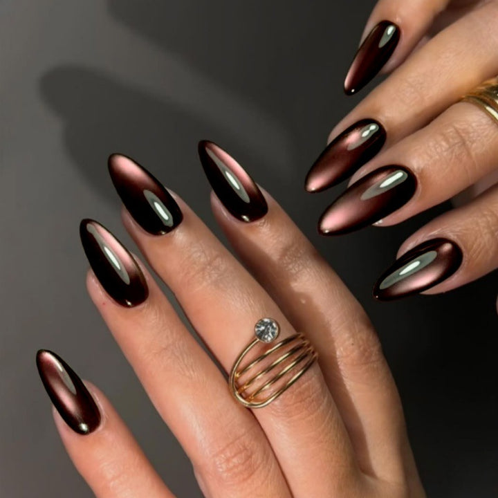 Almond-Shaped Press-On Nails with Glossy Finish Kalsten