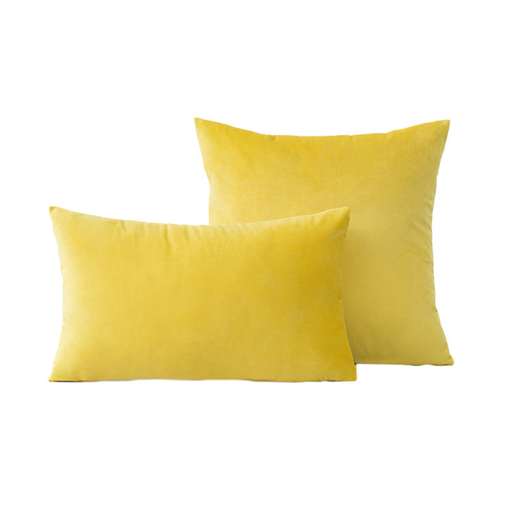 Luxury Velvet Square and Lumbar Decorative Pillow Cover Set with Concealed Zipper and Soft Microfiber Back