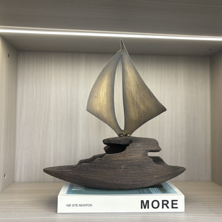 Artistic Sailboat Decorative Sculpture