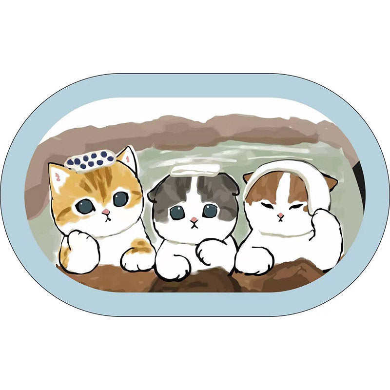 Cute Cat-Themed Plush Bath Mat