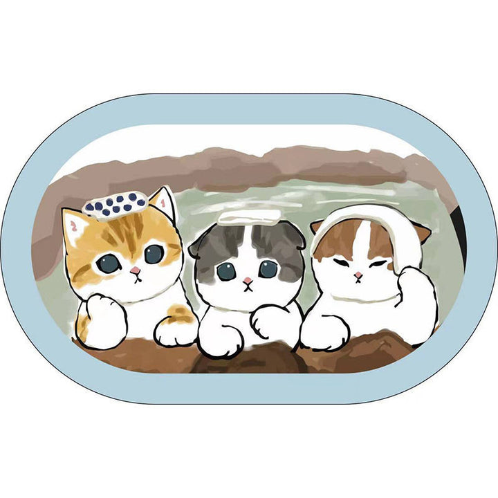Cute Cat-Themed Plush Bath Mat