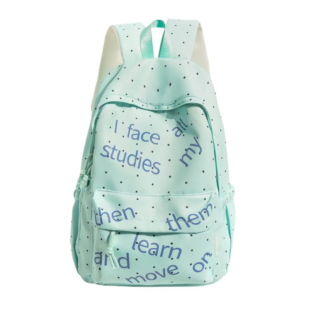Backpack with Modern Lettering and Stylish Dots Kalsten