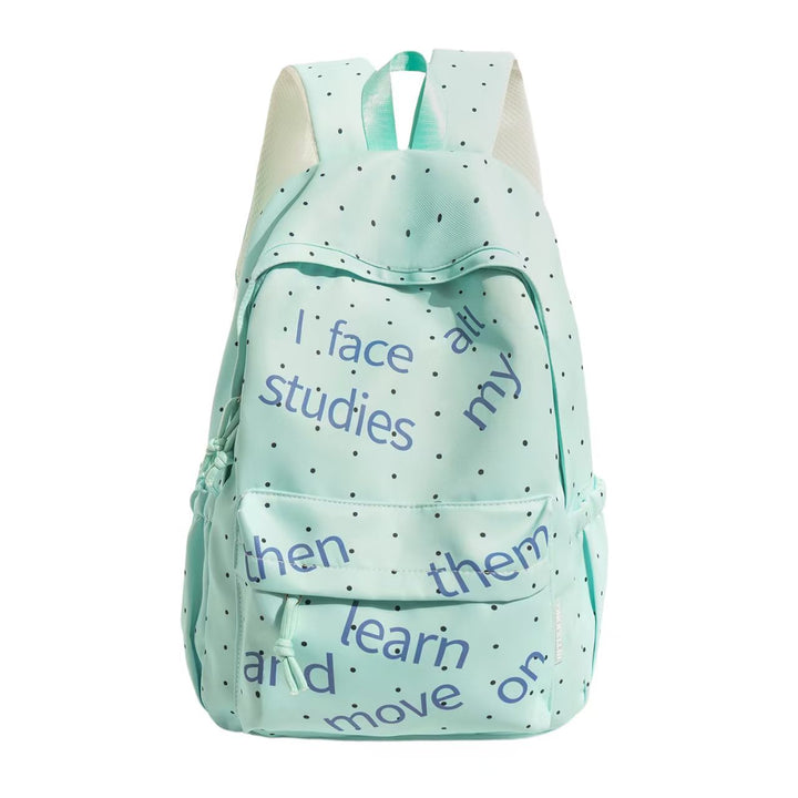Backpack with Modern Lettering and Stylish Dots Kalsten