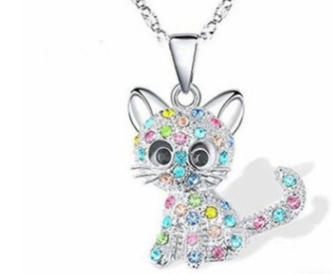 Playful Cat-Themed Jewelry Pendant Necklace Kalsten