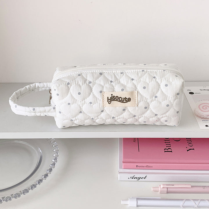 Quilted Heart-Shaped Pencil Case Kalsten