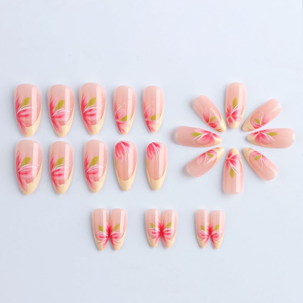 Floral Accented Long-Lasting Press-On Nails Kalsten