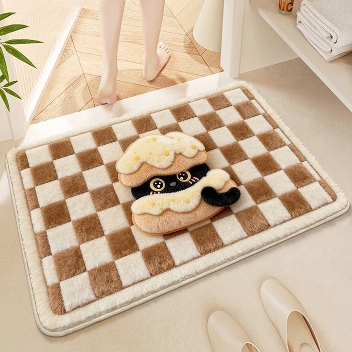 Playful Cat-Themed Bath Mat
