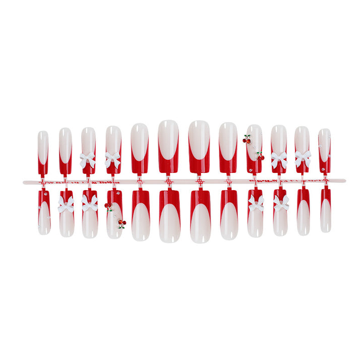 Creative nail set with festive cherry motifs Kalsten