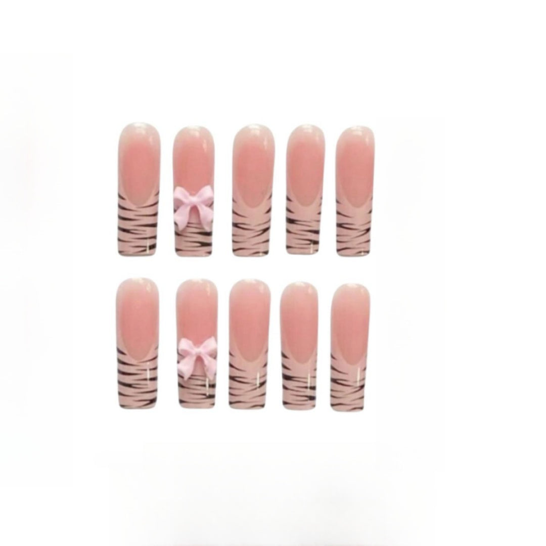 Artistic Zebra Print Nail Extensions Kalsten