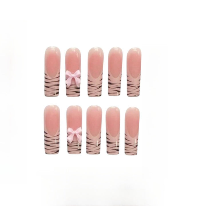 Artistic Zebra Print Nail Extensions Kalsten