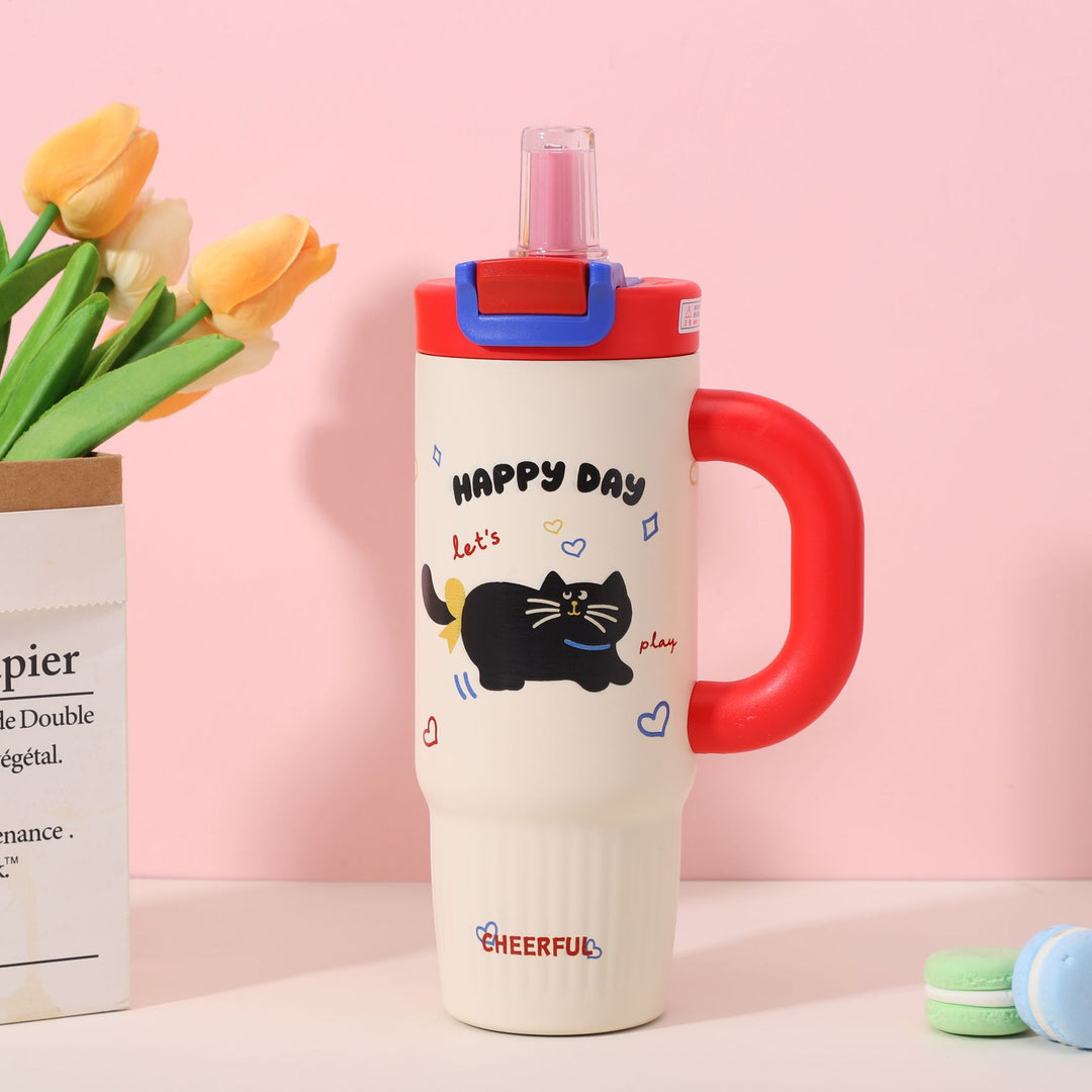 Cartoon-Printed Insulated Travel Mug Kalsten