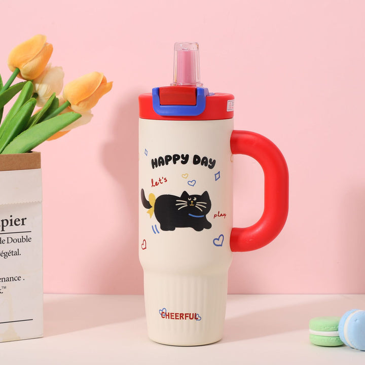 Cartoon-Printed Insulated Travel Mug Kalsten