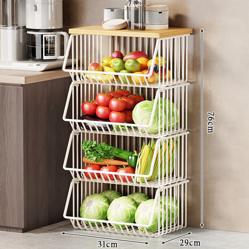Slim Five-Tier Rolling Metal Kitchen Pantry Storage Rack with Wire Baskets