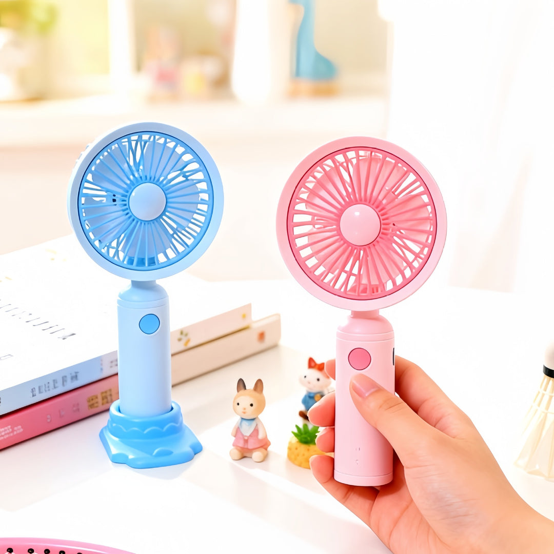 Ladies Portable Hand Fan with USB Charging Function and Flexible Stand Kalsten