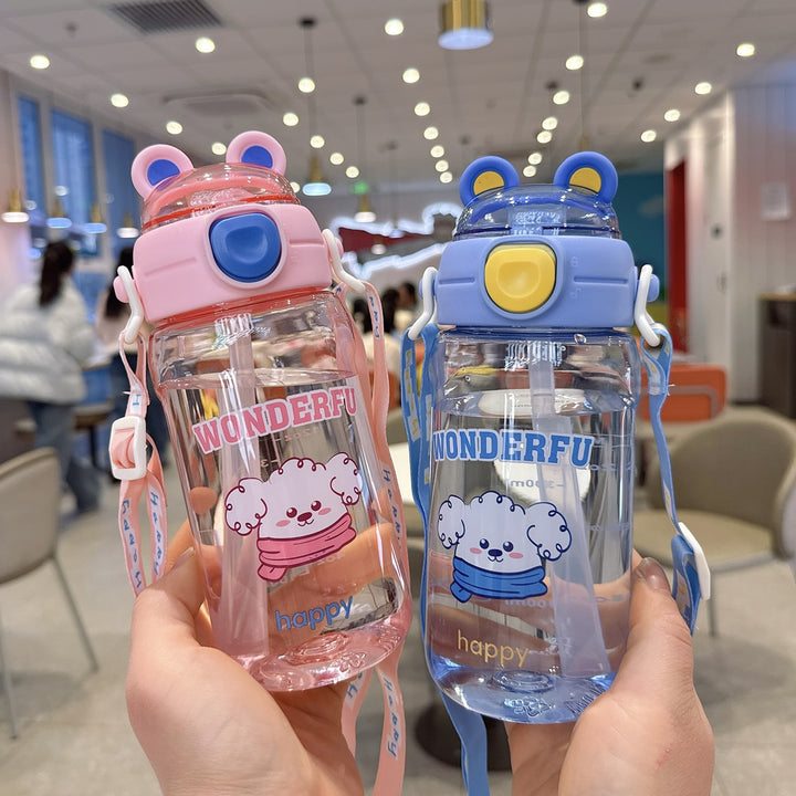 Ladies Playful waterproof drinking bottle with carrying strap Kalsten