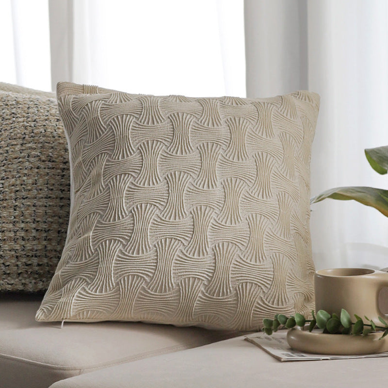 Square luxury cushion cover with shimmering sequins and textured bouclé weaving Kalsten