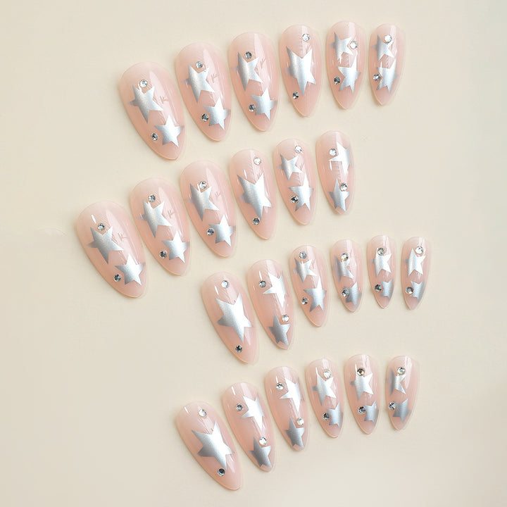 Decorative Press-On Nail Art Set with Star Designs kalsten