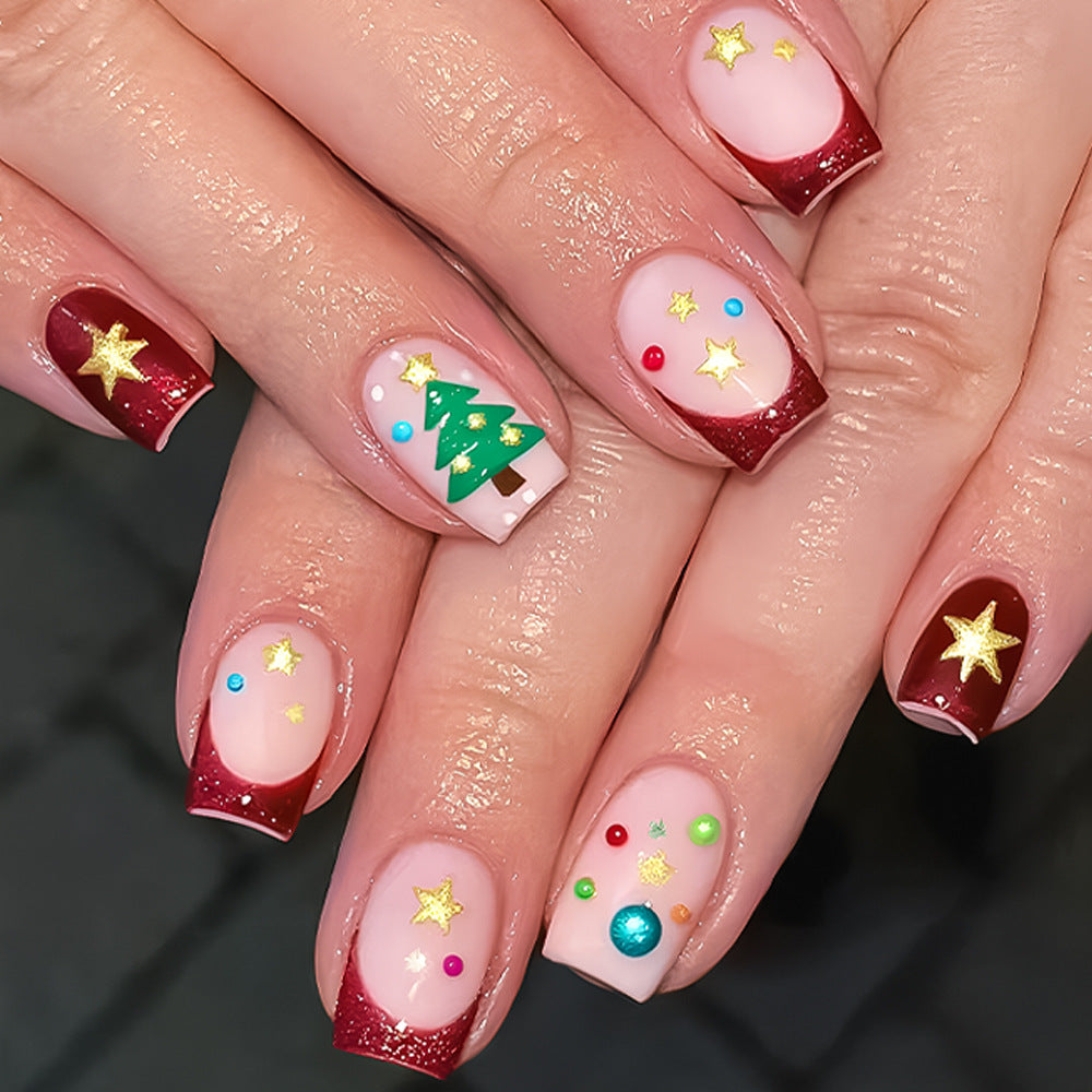 Festive Holiday-Themed Gel Nail Art Set Kalsten