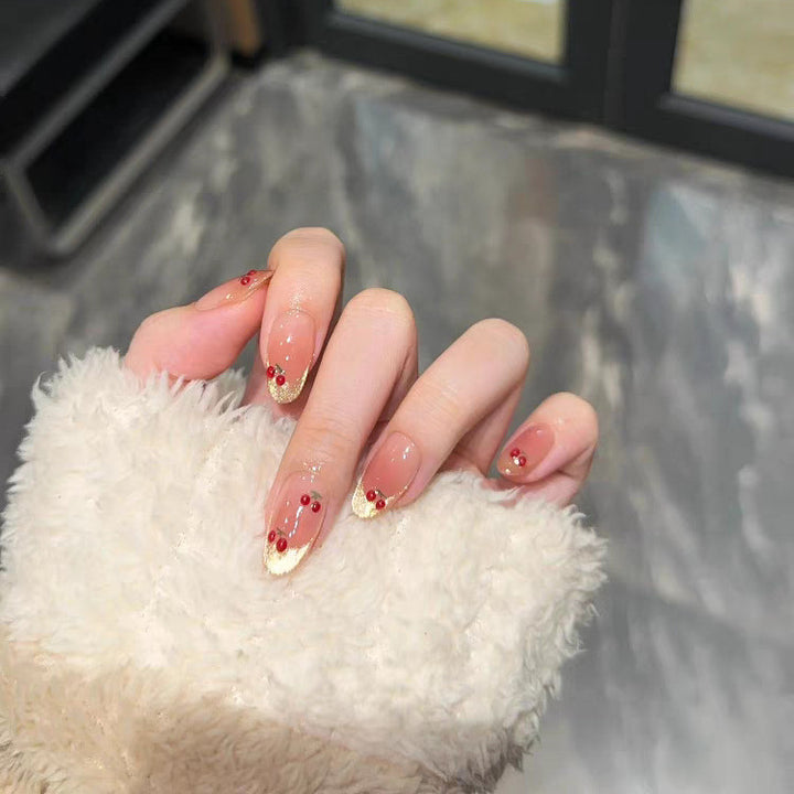 Artificial nails with sparkling rhinestones and 3D applications Kalsten