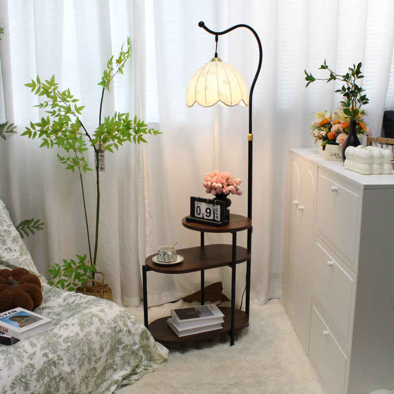 Artistic Floor Lamp with Integrated Side Table