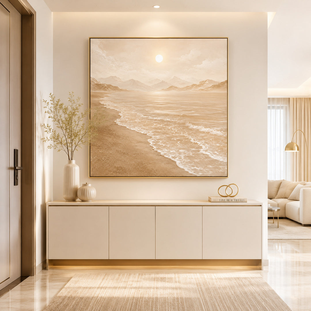 Coastal Serenity Abstract Canvas Art