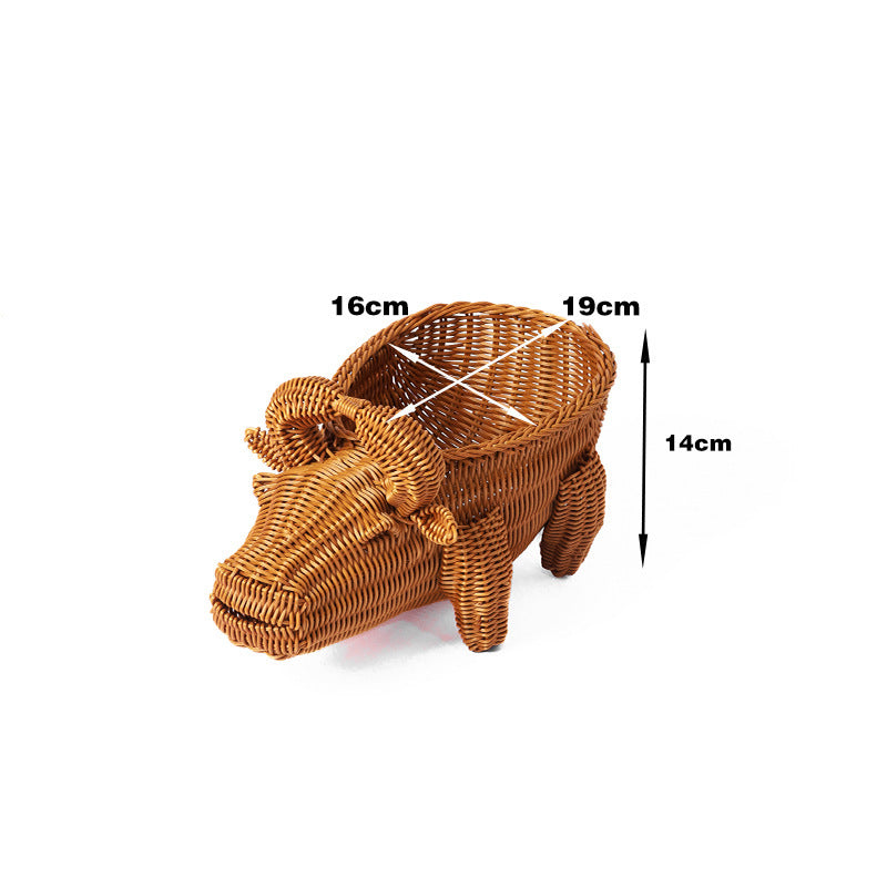 Frog-Shaped Decorative Woven Basket Kalsten