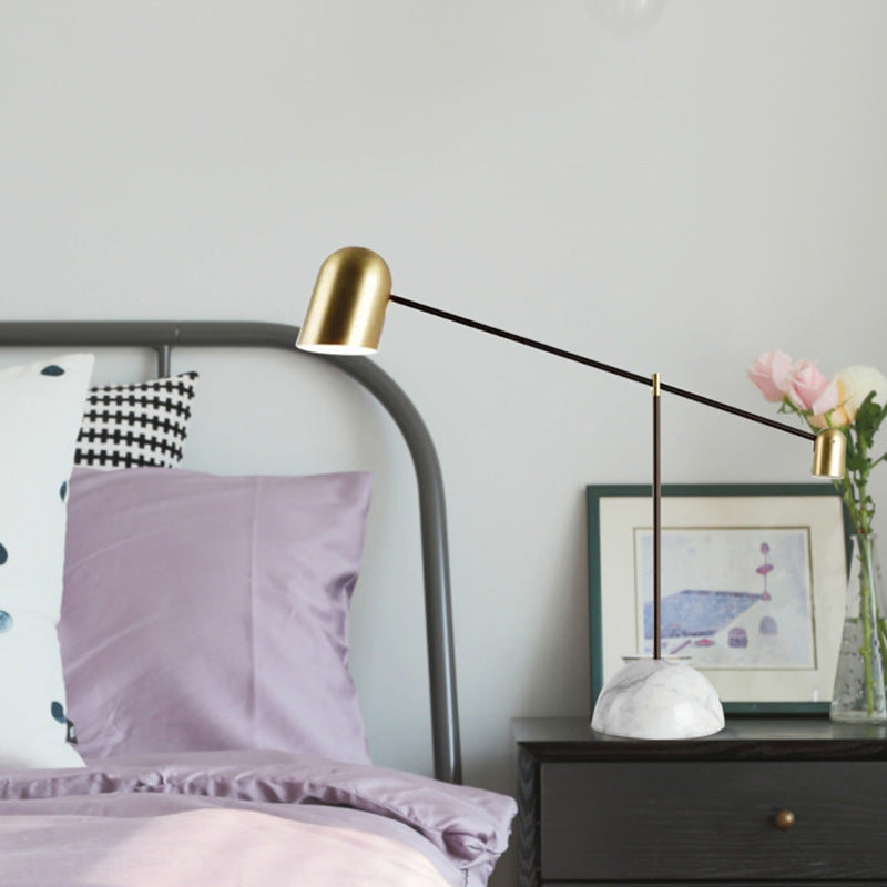 Adjustable Arm Floor Lamp with Marble Base