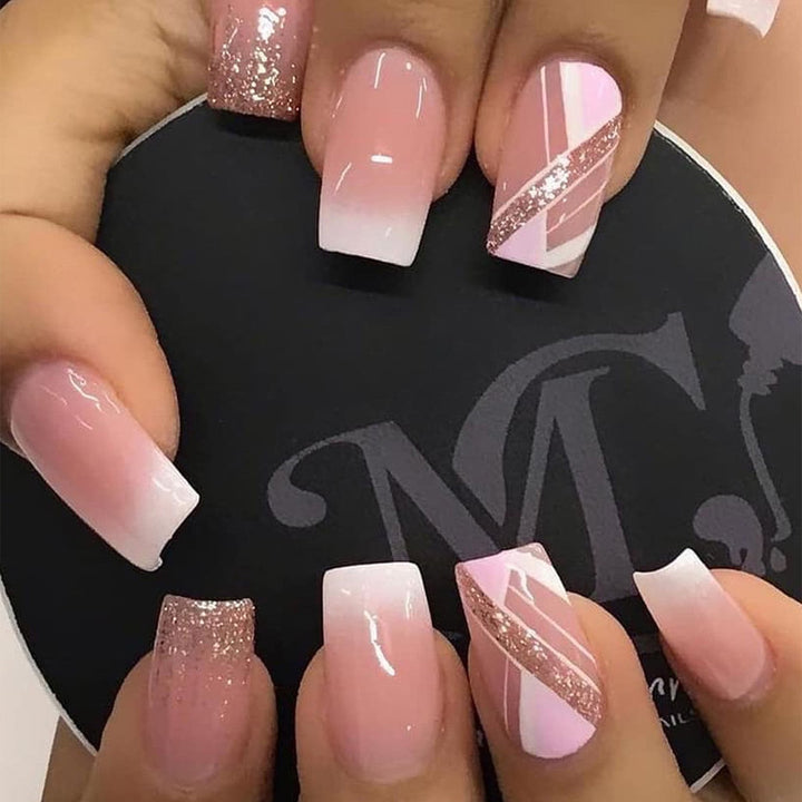 Elegant Glossy Press-On Nail Design Set Kalsten