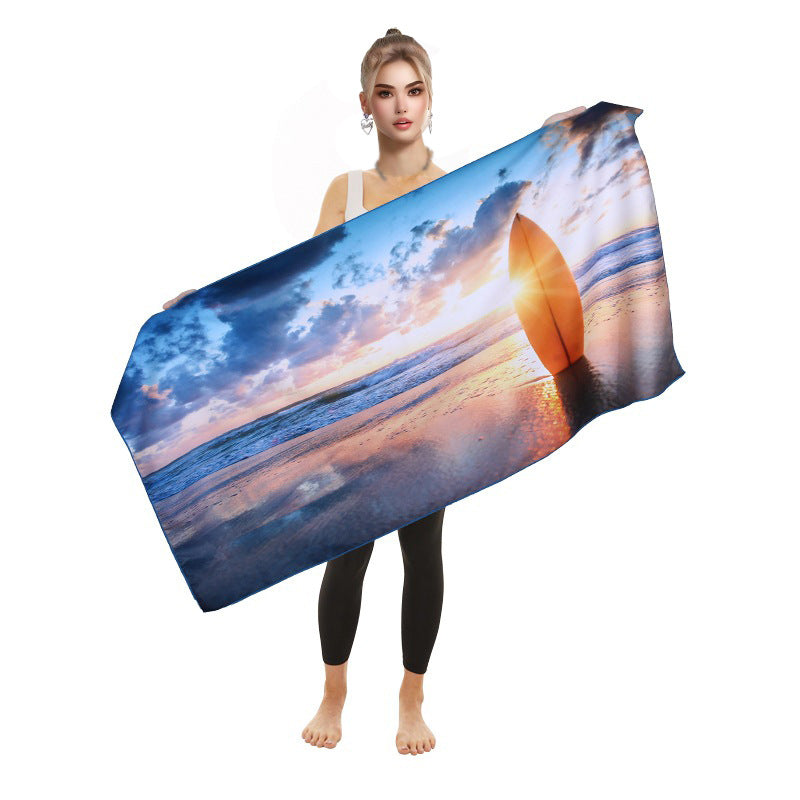 Beach towel with vibrant flamingo motifs and quick-drying material Kalsten