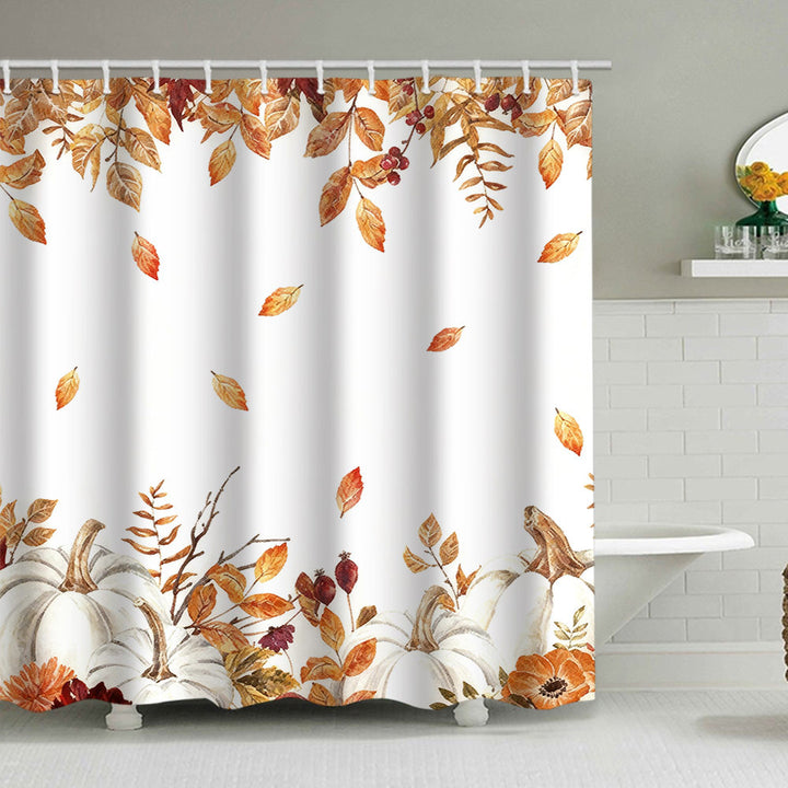 Artistic Pumpkin Print Shower Curtain Kalsten