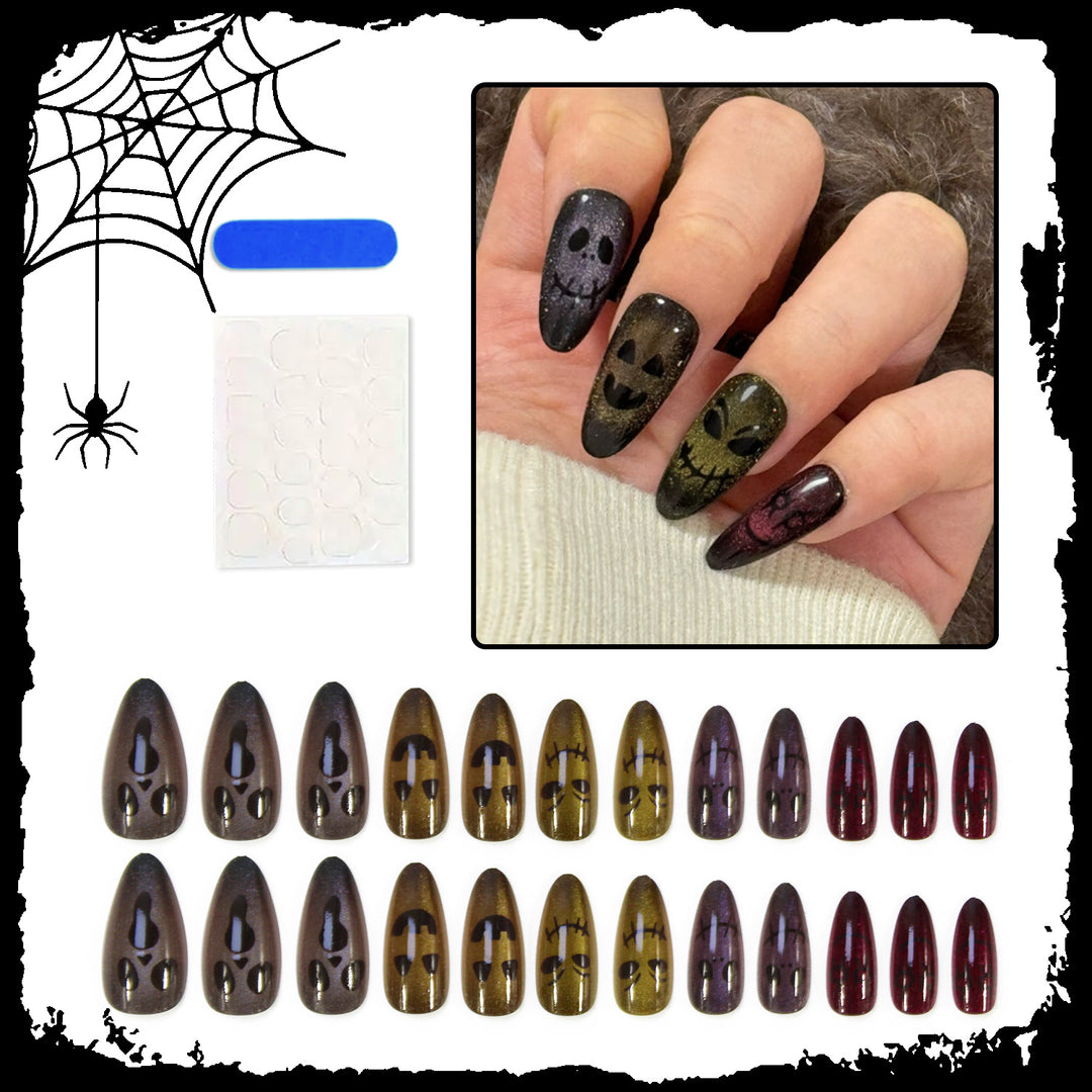 Art nail set with unique spooky designs Kalsten