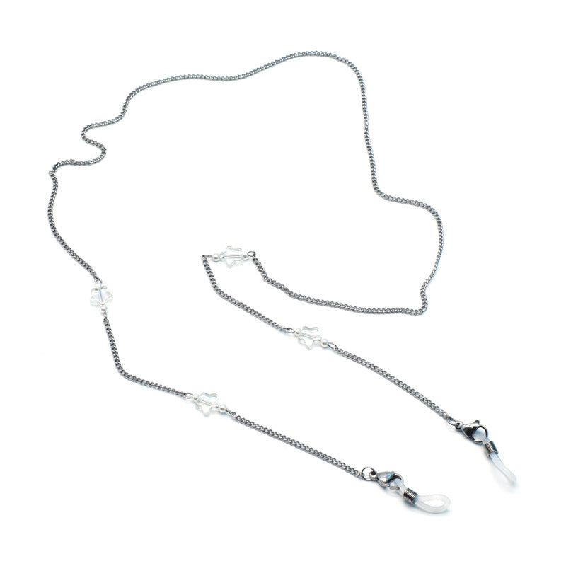 Stylish Eyewear Retainer Chain with Decorative Accents Kalsten