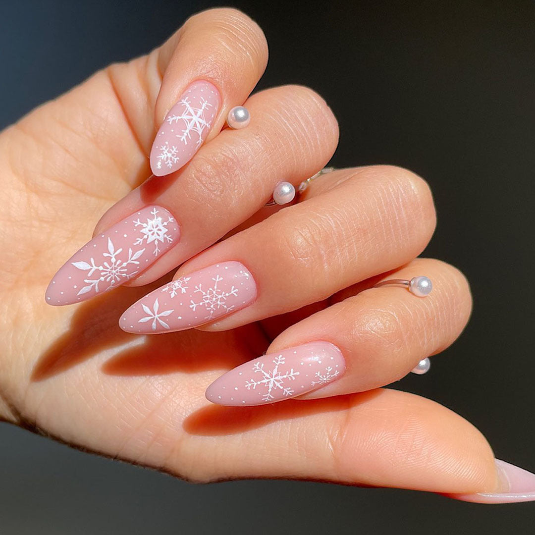 Frosted Snowflake Press-On Nail Set Kalsten