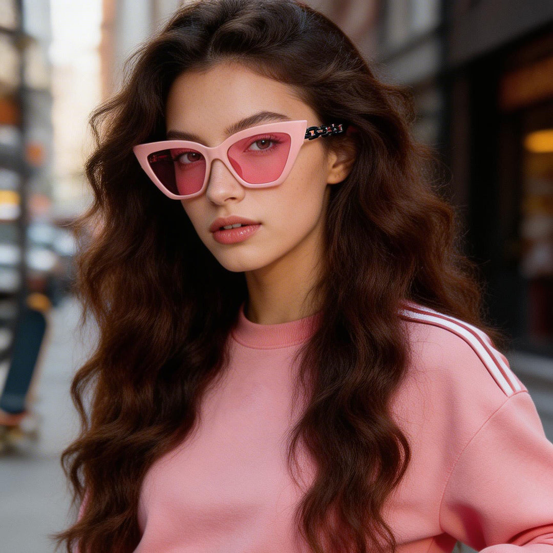 Women's Cat-Eye Sunglasses with Luxurious Chain Frame Kalsten