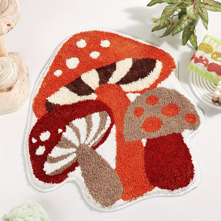 Fun Mushroom-Themed Bath Mat