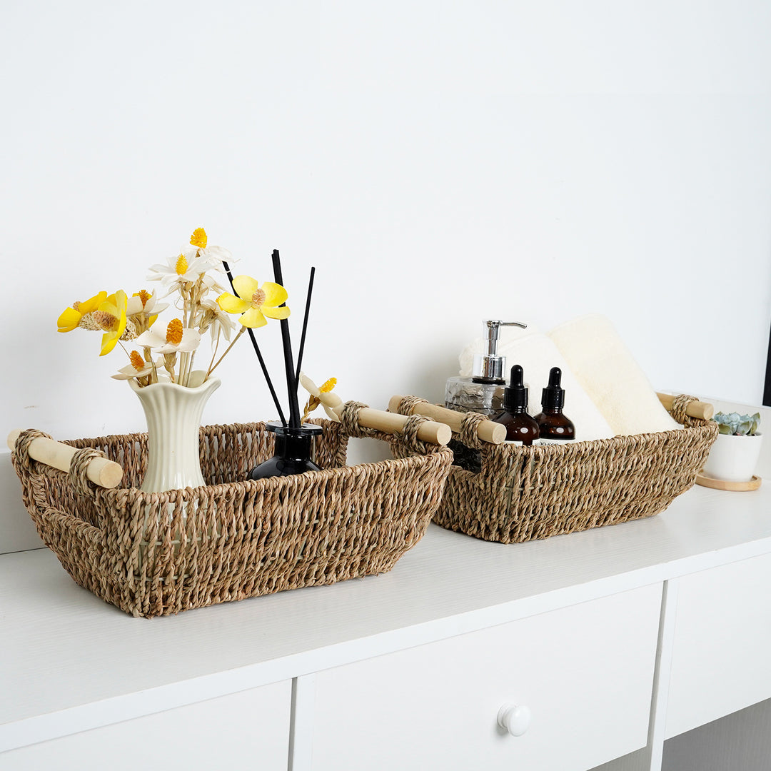 Natural Fiber Storage Basket with Handles Kalsten