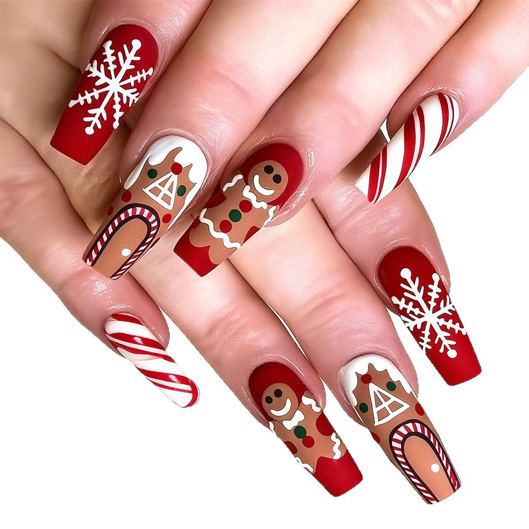 Festive artificial nails with Christmas design Kalsten