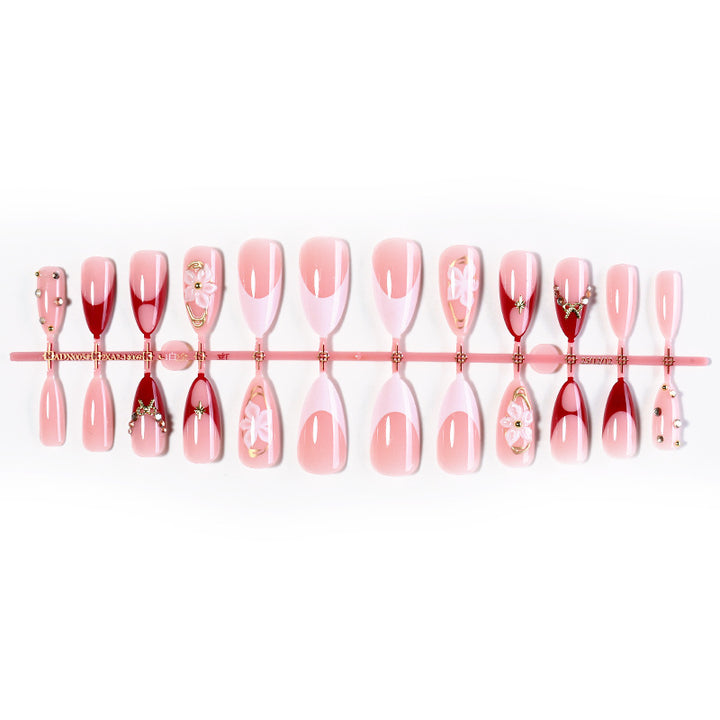 Artificial nail set with floral and glamorous accents Kalsten 1789119024